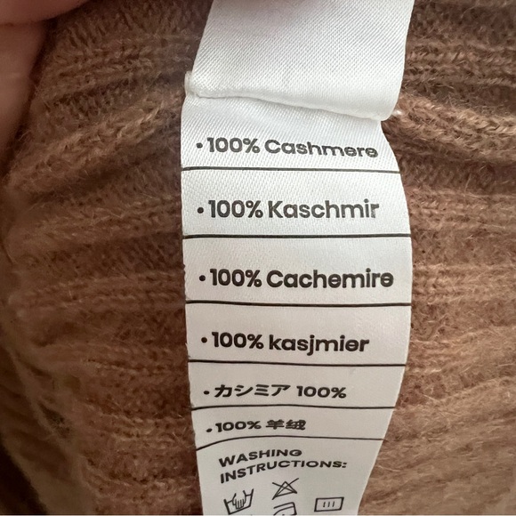 Lilysilk Ribbed Pure Cashmere Hoodie Sweater Brown Women’s Size L - Picture 5 of 6